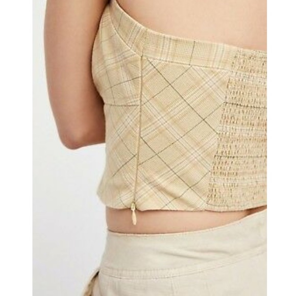 Free People Out West Plaid Tan Corset Top - Picture 9 of 11